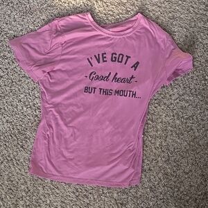 SHEIN Pink Slogan Tee